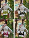 The ear-hanging rabbit plush keychain doll, keychain pendant, is a cute and small simulation doll that can be hung on the schoolbag Specification image